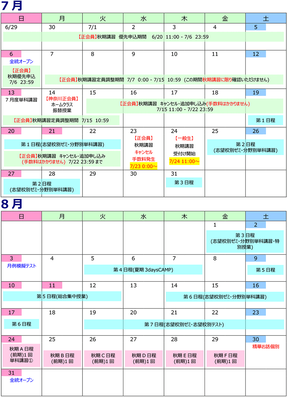 講習･日程