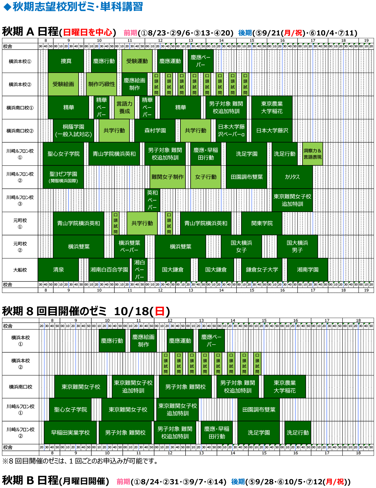 講習･日程