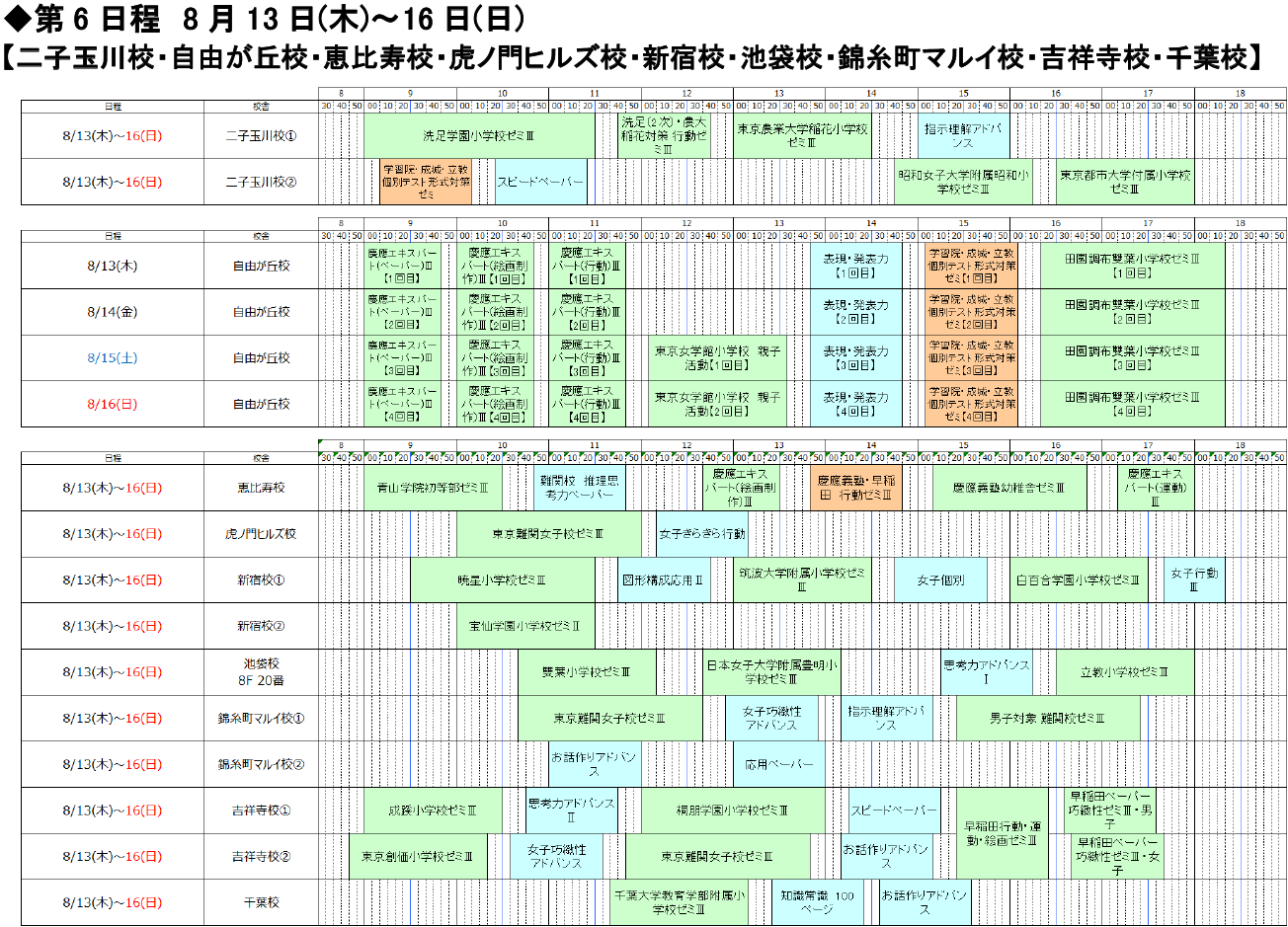 講習･日程