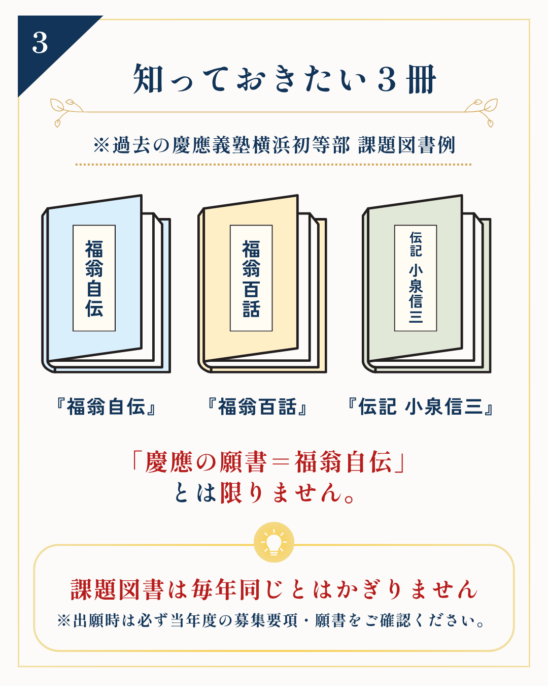 福翁自伝 福翁百話 伝記小泉信三 慶應受験で知っておきたい本