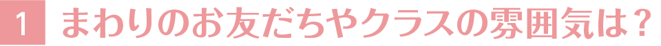 1.まわりのお友だちやクラスの雰囲気は？